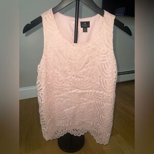 Worthington Blush Lace Tank Top